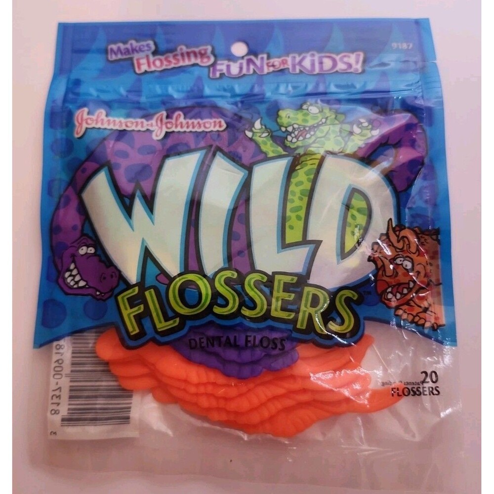 Johnson And Johnson 1997 Wild Flossers 20 Pack New Sealed Dental Floss Kids VTG